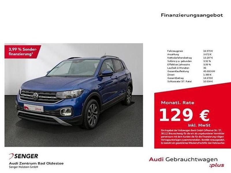 Reef blue metallic Gebraucht 2021 VW T-Cross Active SUV | 16.970 € (Fairer Preis) - Bild 1/4
