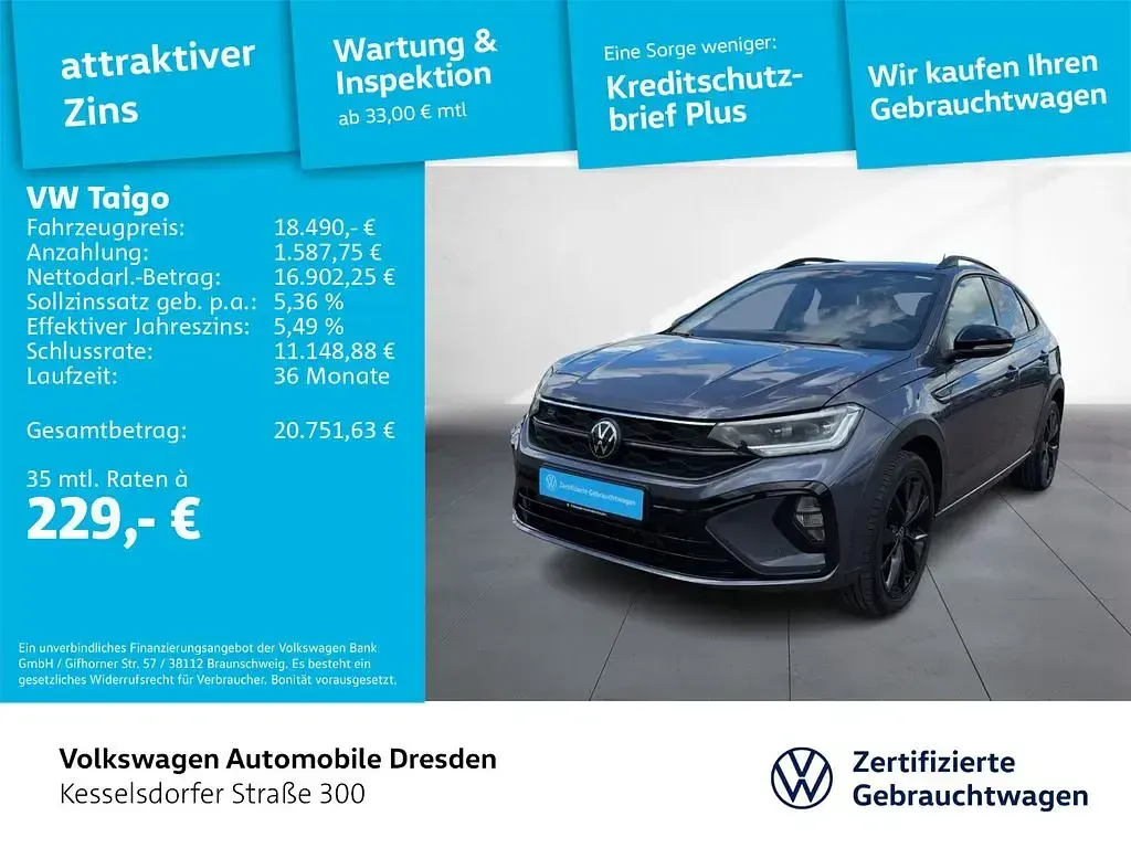 Gebraucht VW Taigo R-line 110 PS (80 kW) 2022 Grau SUV