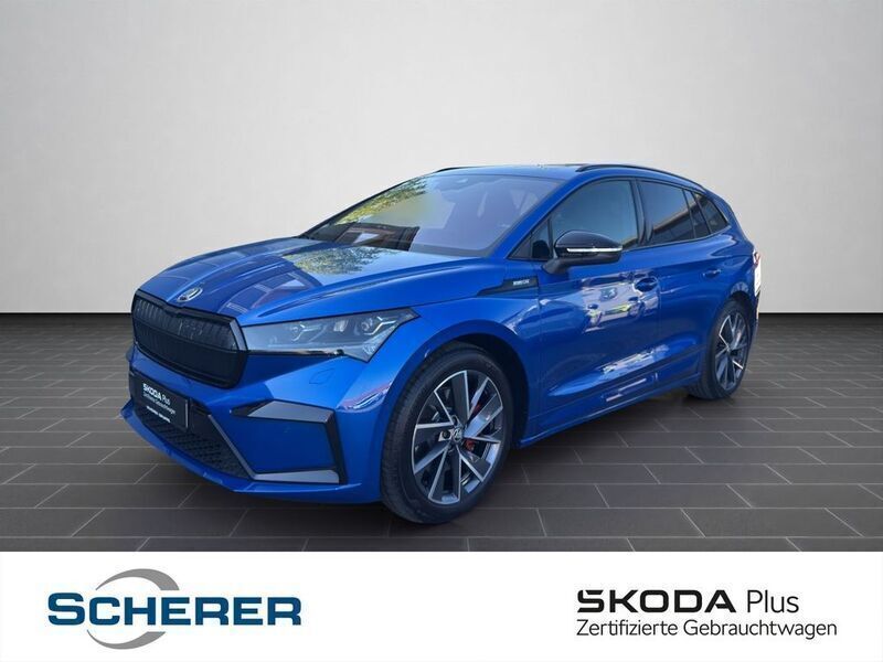 Raceblau metallic (metallic) Gebraucht 2022 Skoda Enyaq iV SportLine SUV | 38.900 € (Fairer Preis) - Bild 1/4