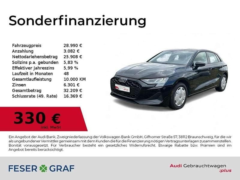 Brillantschwarz Gebraucht 2024 Audi A3 Ambiente Limousine | 28.990 € (Superpreis) - Bild 1/4