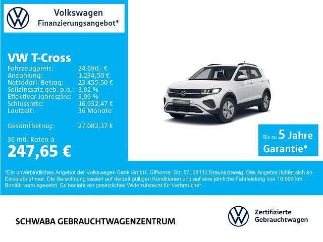 Pure white Gebraucht 2025 VW T-Cross Life SUV | 24.690 € (Fairer Preis) - Bild 1/3