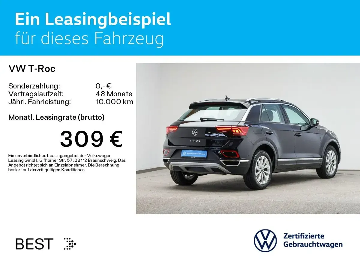 Gebraucht VW T-Roc Style 150 PS (110 kW) 2023 Deep black perleffekt SUV