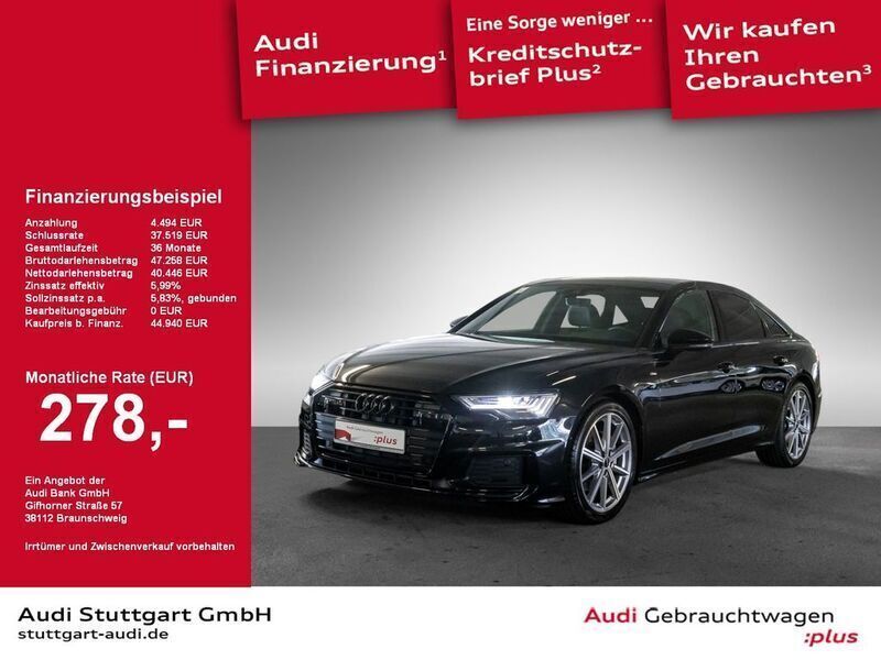 Mythosschwarz metallic Gebraucht 2023 Audi A6 S-Line Limousine | 45.840 € (Guter Preis) - Bild 1/2