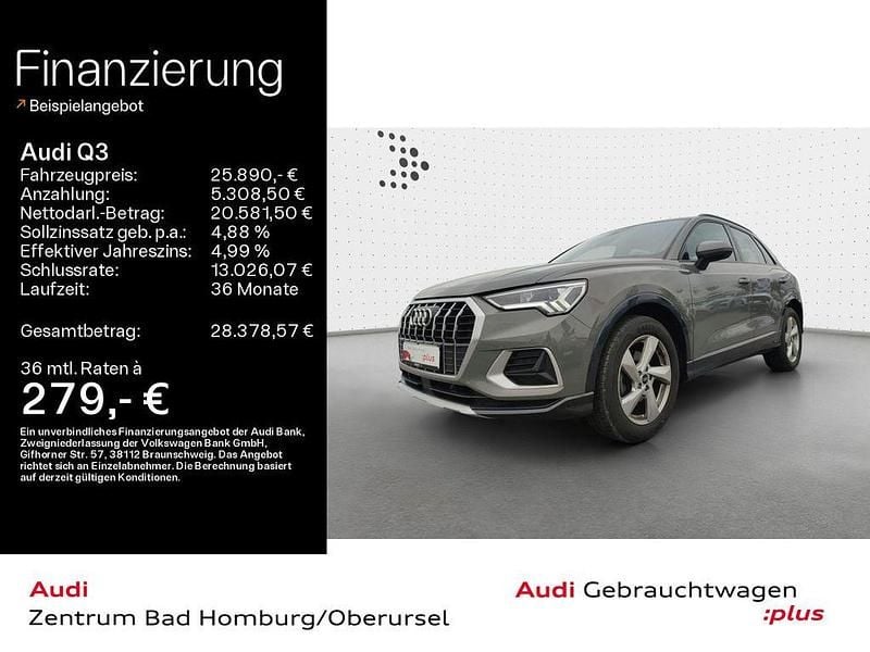 Chronosgrau metallic Gebraucht 2021 Audi Q3 Advanced Plus SUV | 25.890 € (Guter Preis) - Bild 1/4