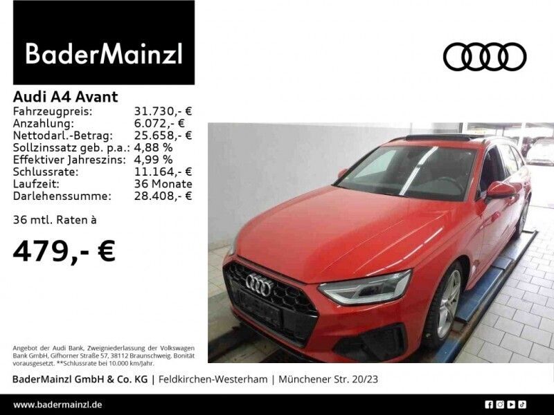 Schwarz Gebraucht 2020 Audi A4 S-Line Kombi | 31.730 € (Guter Preis) - Bild 1/4
