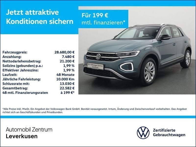 Blau / petroleum blue (metallic) Gebraucht 2023 VW T-Roc Style SUV | 28.980 € (Guter Preis) - Bild 1/3