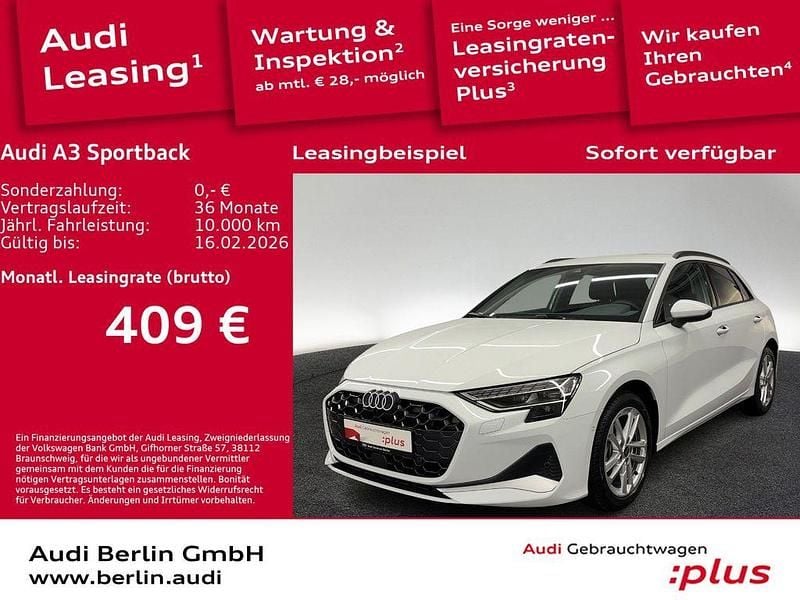 Gletscherweiß metallic Gebraucht 2025 Audi A3 Advanced Plus Kombi | 35.510 € (Fairer Preis) - Bild 1/3