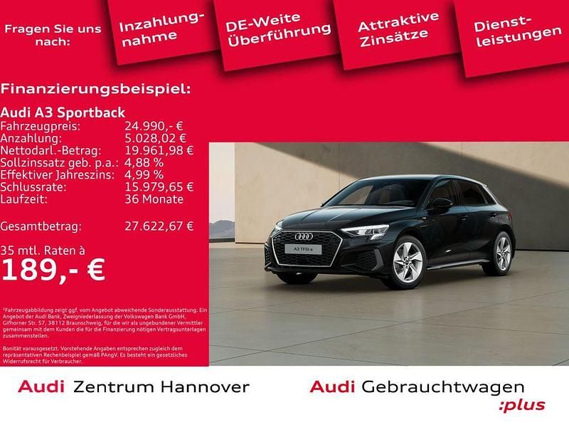 0e mythosschwarz metallic (metallic) Gebraucht 2022 Audi A3 S-Line Limousine | 24.990 € (Fairer Preis) - Bild 1/4