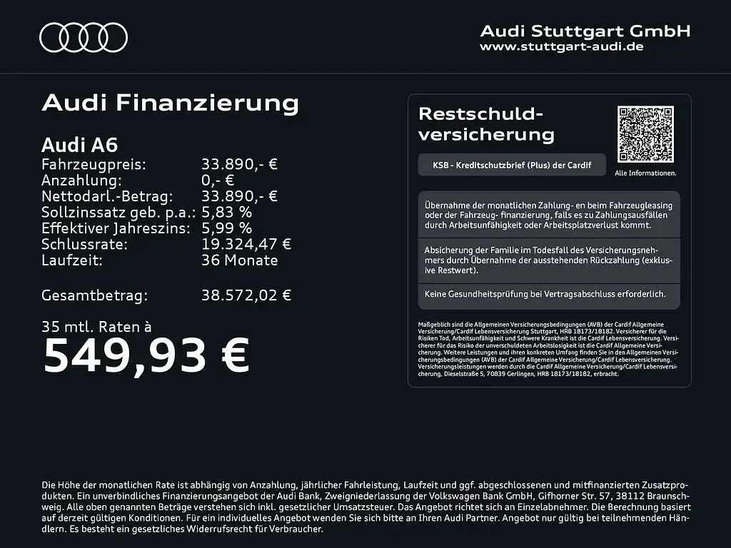 Gebraucht Audi A6 Sport 204 PS (150 kW) 2023 Brillantschwarz Limousine