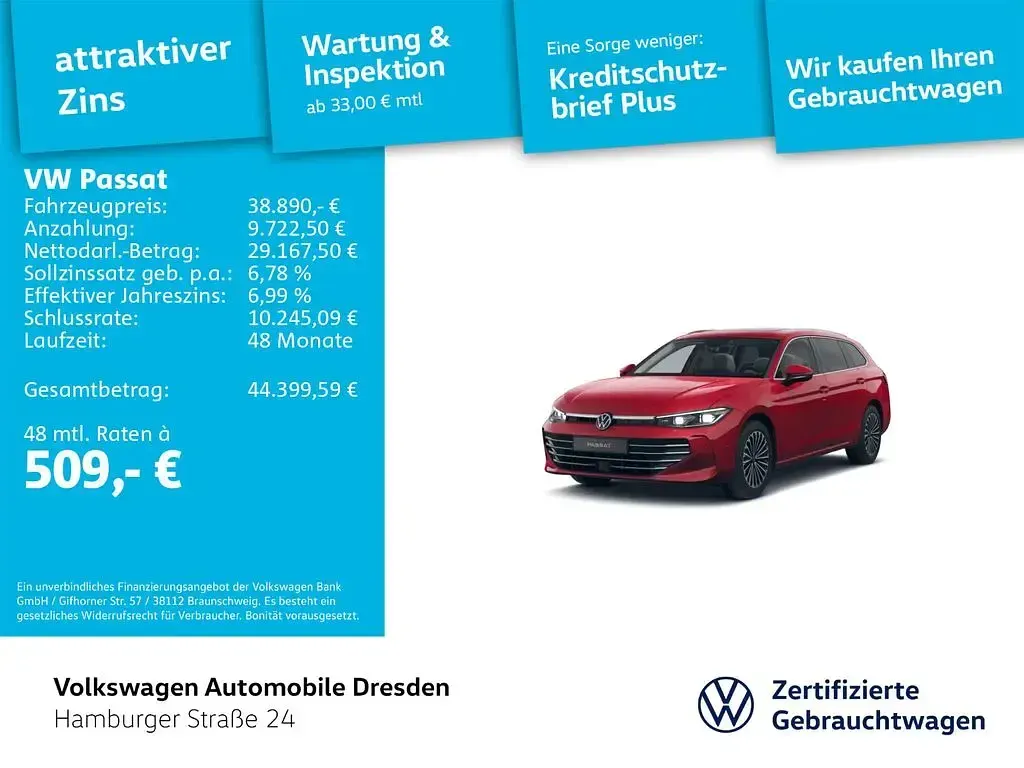 Gebraucht VW Passat Elegance 150 PS (110 kW) 2025 Rot Kombi