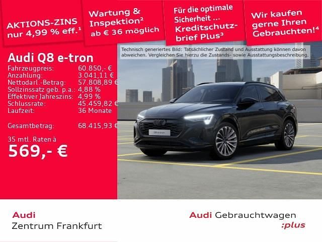 Mythosschwarz metallic Gebraucht 2023 Audi Q8 e-tron S-Line SUV | 59.790 € (Fairer Preis) - Bild 1/3