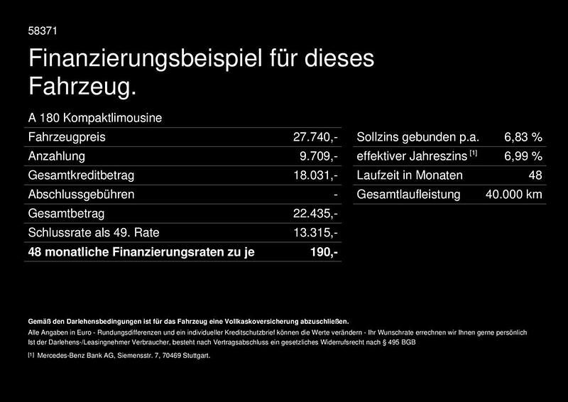 Gebraucht Mercedes A180 136 PS (100 kW) 2024 Schwarz Kleinwagen