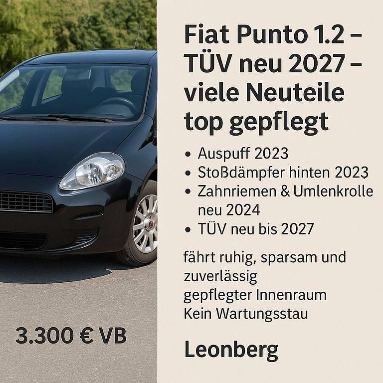 Schwarz Gebraucht 2011 Fiat Grande Punto Kleinwagen | 3.300 € (Etwas zu teuer) - Bild 1/4