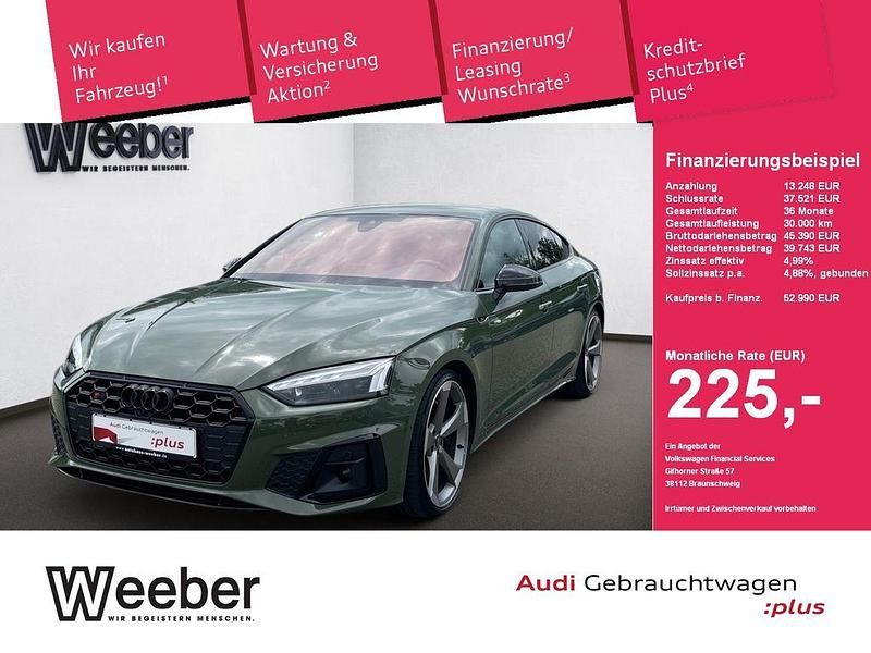 Distriktgrün (metallic) Gebraucht 2023 Audi S5 Sportback Ambiente Kleinwagen | 52.990 € (Guter Preis) - Bild 1/4