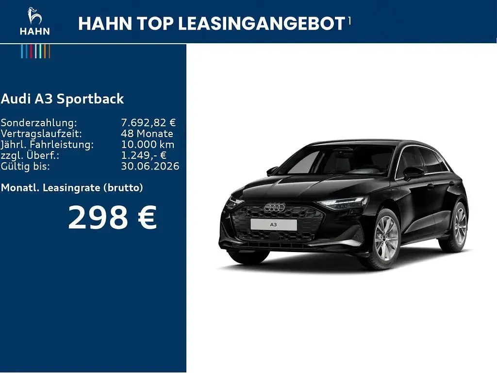 Ny Audi A3 Advanced 204 HK (150 kW) 2026 Sort Sedan