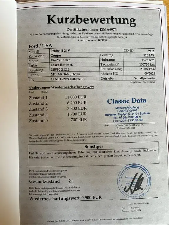 Gebraucht Ford Probe 163 PS (119 kW) 1996 Rot Coupé