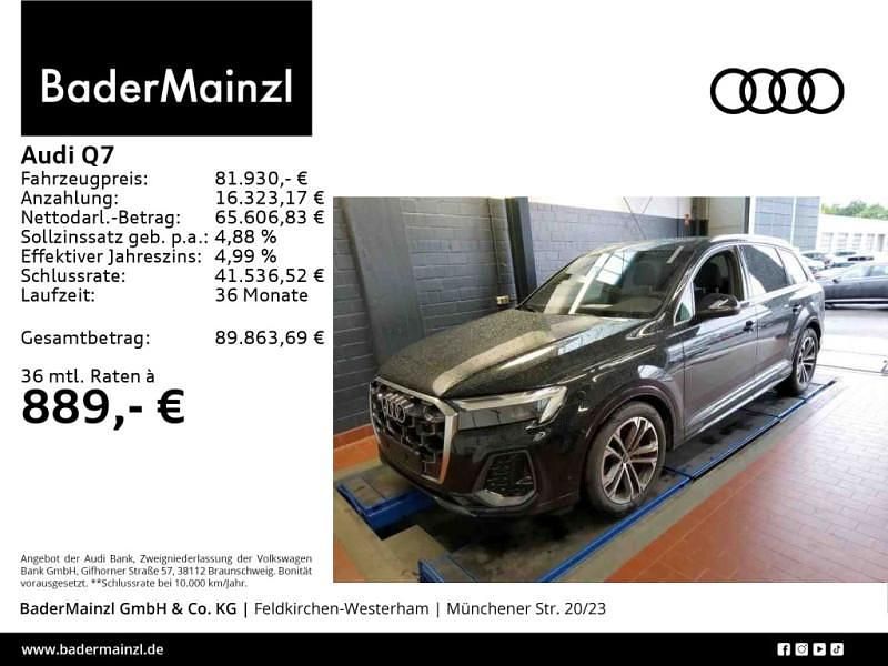 Schwarz Gebraucht 2024 Audi Q7 S-Line SUV | 81.930 € (Teuer) - Bild 1/3