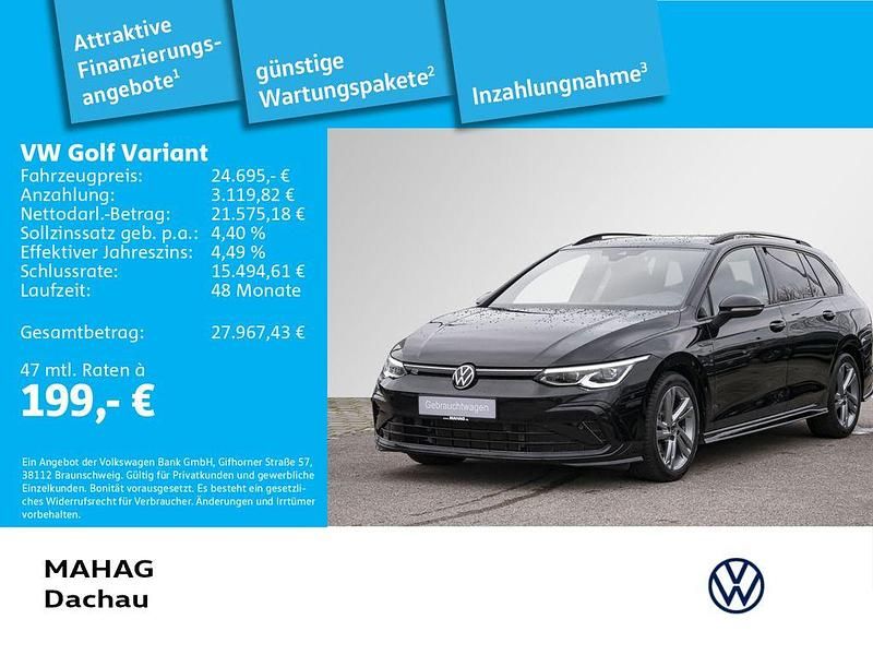 Schwarz Gebraucht 2022 VW Golf VIII R-line Kombi | 24.695 € (Superpreis) - Bild 1/3