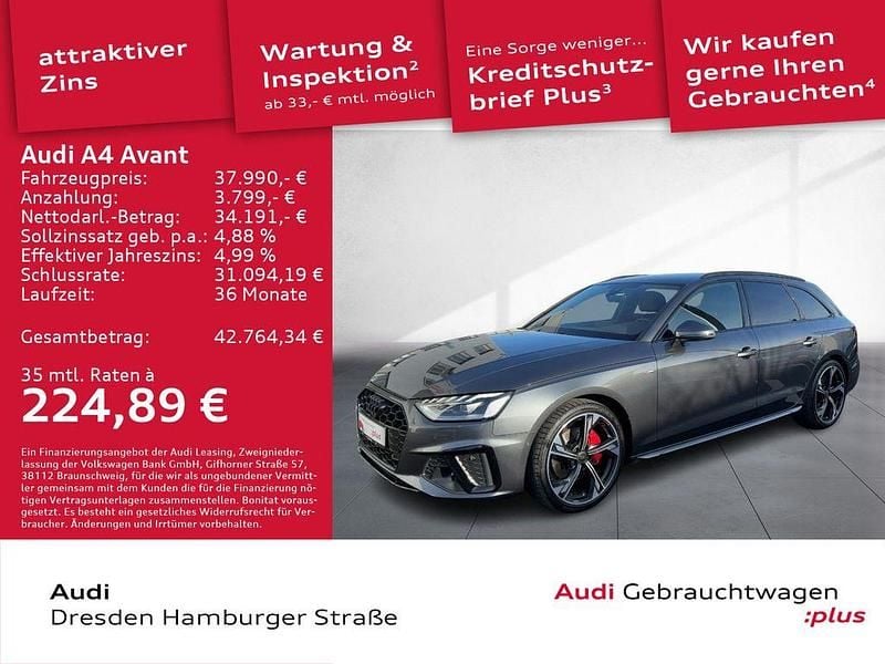Daytonagrau perleffekt Gebraucht 2024 Audi A4 S-Line Kombi | 37.990 € (Fairer Preis) - Bild 1/3