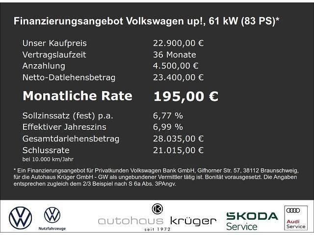 Gebraucht VW e-up! Edition 61 kW (83 PS) 2023 Weiß Kleinwagen