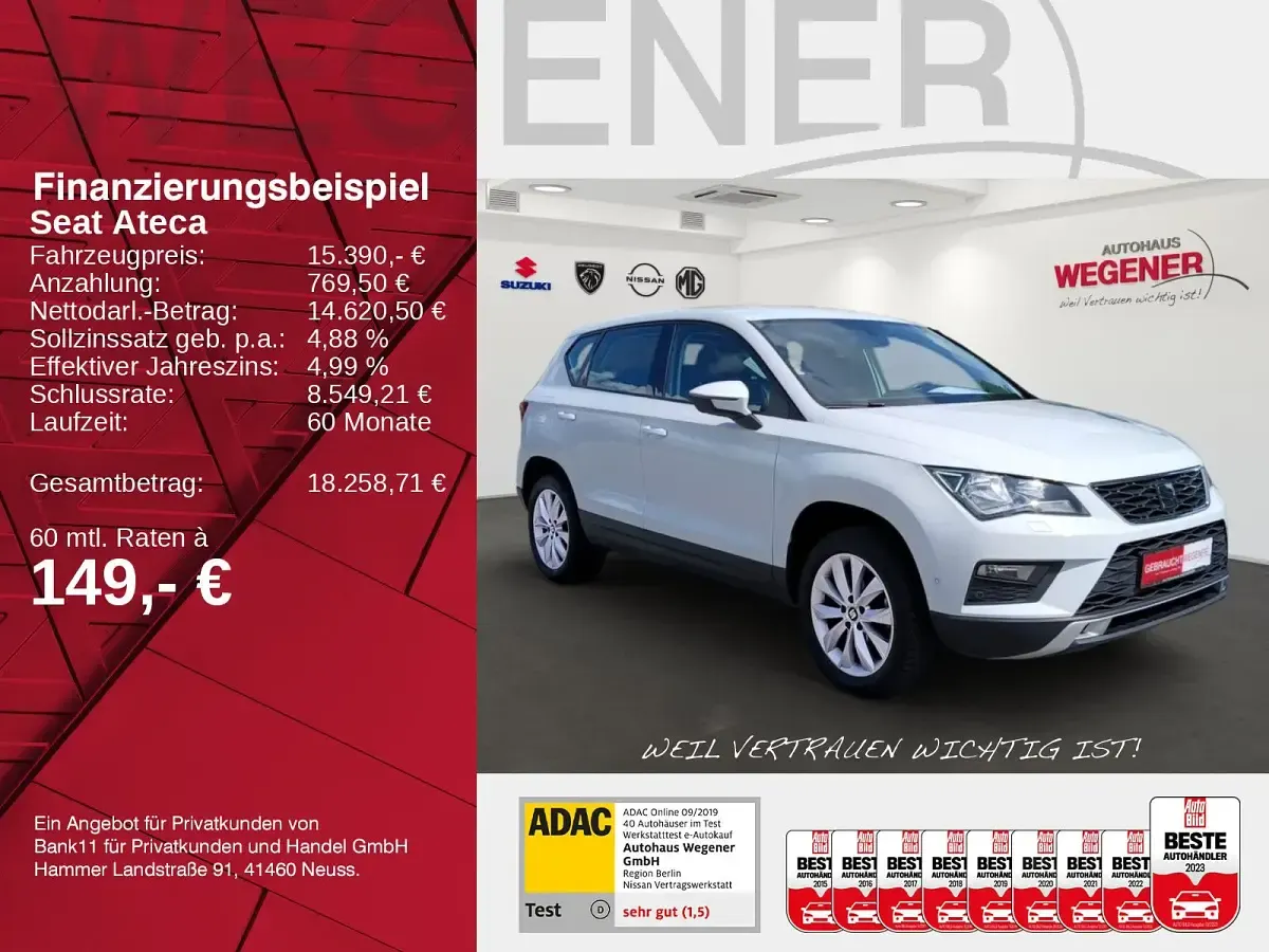 Gebraucht Seat Ateca Beats 116 PS (85 kW) 2018 Weiß SUV