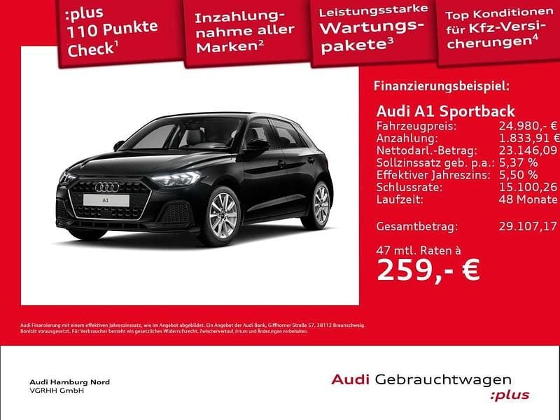 Gebraucht Audi A1 95 PS (69 kW) 2025 0e mythosschwarz metallic Limousine