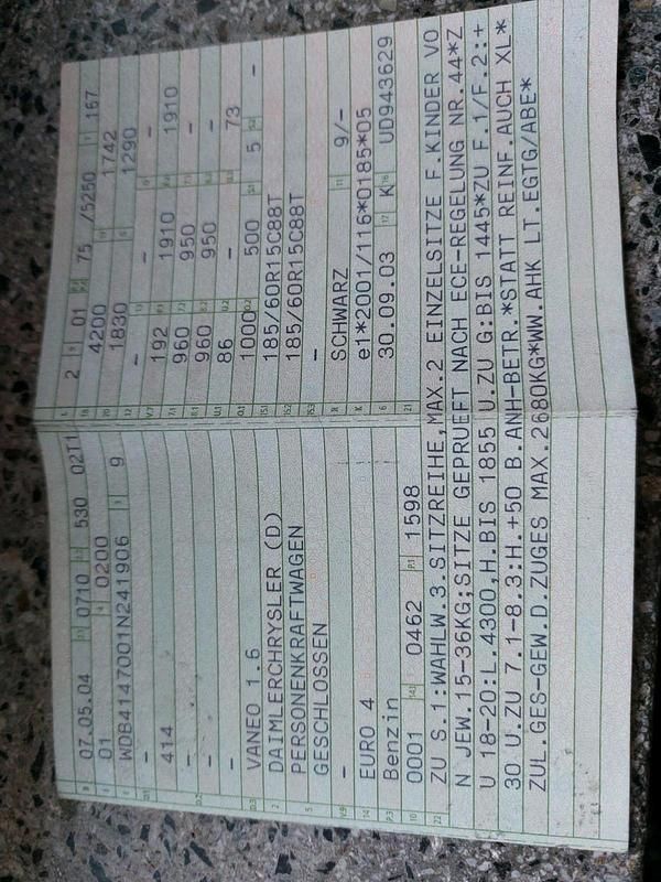 Gebraucht Mercedes Vaneo 90 PS (66 kW) 2004 Schwarz Van / Kleinbus