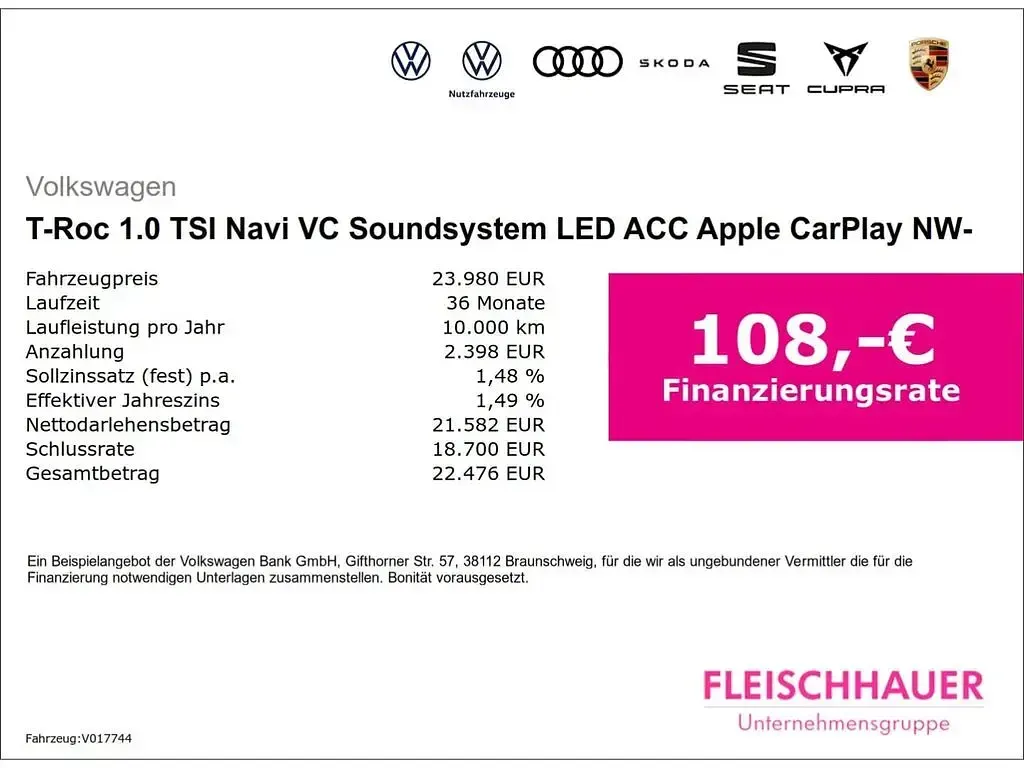 Gebraucht VW T-Roc Goal 116 PS (85 kW) 2024 Schwarz SUV