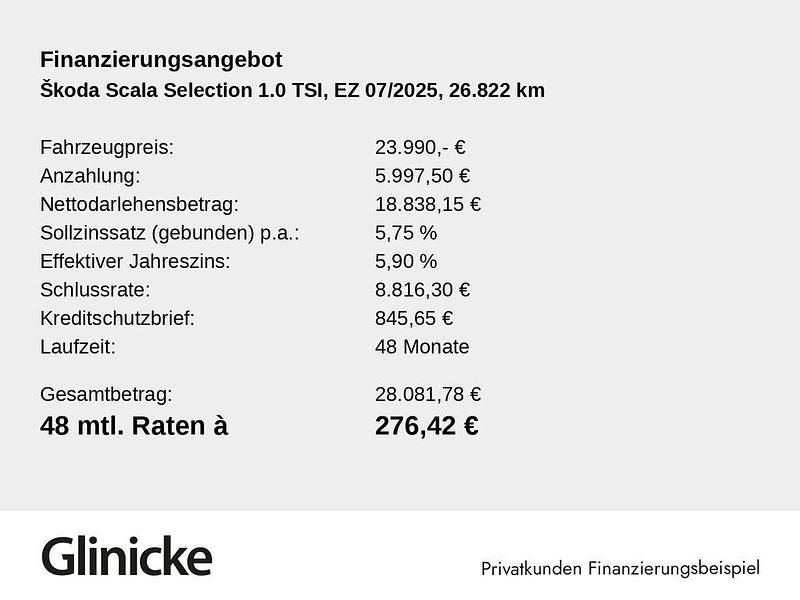 Gebraucht Skoda Scala Selection 116 PS (85 kW) 2025 Blackmagic perleffekt Kleinwagen