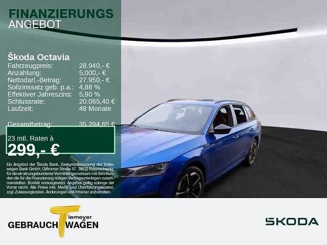 Raceblau metallic Gebraucht 2024 Skoda Octavia SportLine Kombi | 30.240 € (Guter Preis) - Bild 1/4