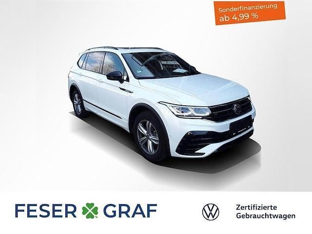 Oryxweiß perlmutteffekt Gebraucht 2024 VW Tiguan Allspace R-line SUV | 45.980 € (Fairer Preis) - Bild 1/2