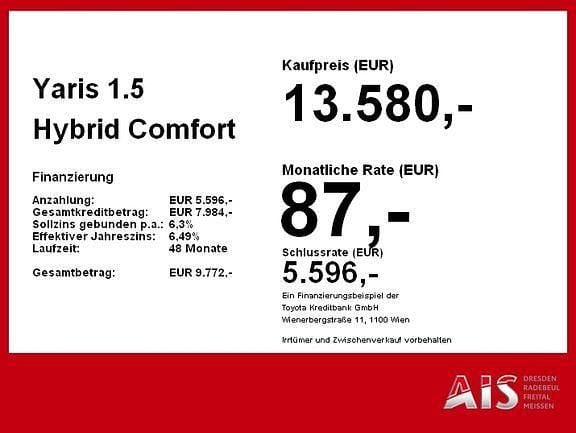Gebraucht Toyota Yaris Hybrid Comfort 101 PS (74 kW) 2017 Super red 5 Kleinwagen