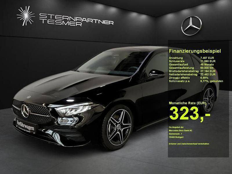 Nachtschwarz Gebraucht 2023 Mercedes A180 AMG Limousine | 29.949 € (Fairer Preis) - Bild 1/3