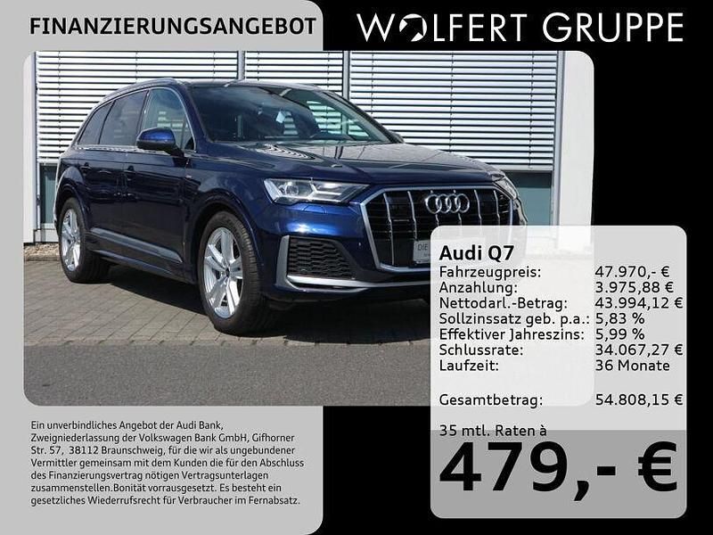 Gebraucht Audi Q7 S-Line 340 PS (250 kW) 2022 Navarrablau metallic SUV
