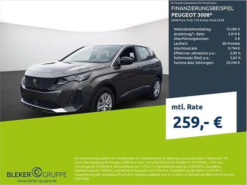 Platingrau Gebraucht 2023 Peugeot 3008 Active SUV | 21.680 € (Superpreis) - Bild 1/3