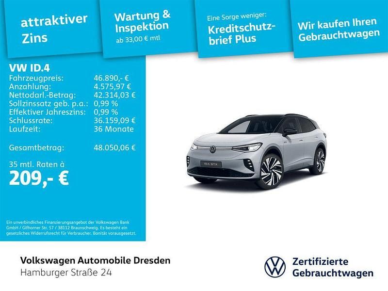Scale silver metallic/schwarz Gebraucht 2024 VW ID.4 GTX SUV | 46.890 € (Superpreis) - Bild 1/4