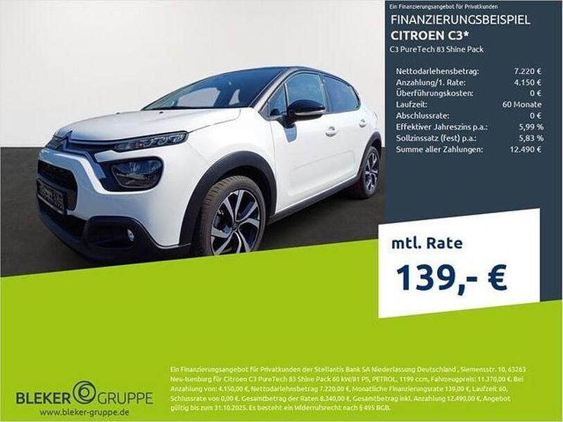 Weiß Gebraucht 2022 Citroën C3 PureTech Kleinwagen | 10.980 € (Superpreis) - Bild 1/3