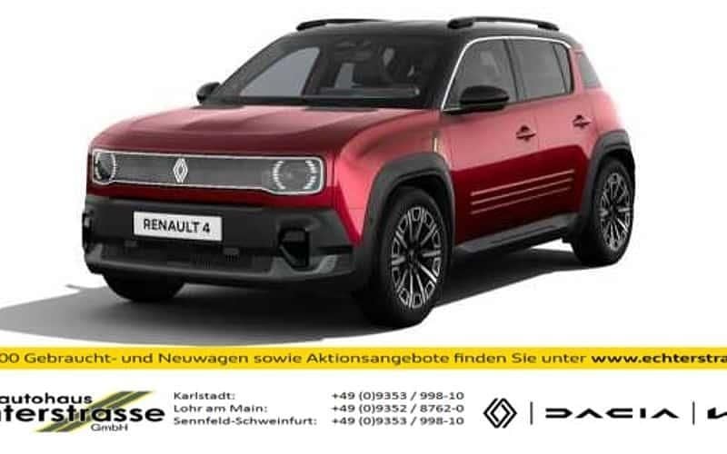 Karmesinrot / schwarz Neu 2025 Renault 4 E-Tech Iconic SUV | 36.909 € (Fairer Preis) - Bild 1/3