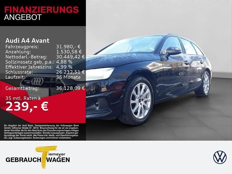 Brillantschwarz Gebraucht 2024 Audi A4 Basis Kombi | 31.980 € (Guter Preis) - Bild 1/4
