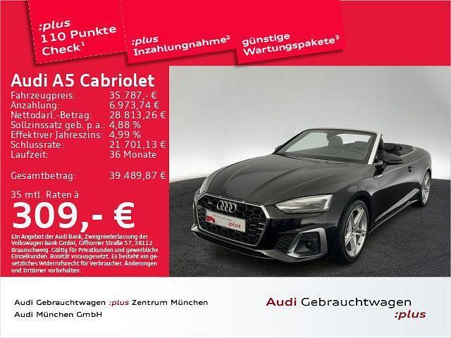 Mythosschwarz metallic Gebraucht 2021 Audi A5 Cabriolet Ambiente Cabrio | 35.787 € (Fairer Preis) - Bild 1/2