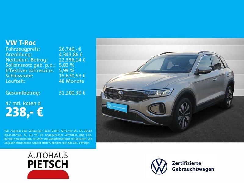 Gebraucht VW T-Roc Move 150 PS (110 kW) 2023 Ivory silver metallic SUV