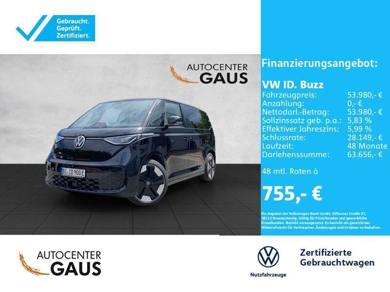 Schwarz Gebraucht 2023 VW ID. Buzz Pro Van | 53.980 € (Teuer) - Bild 1/2