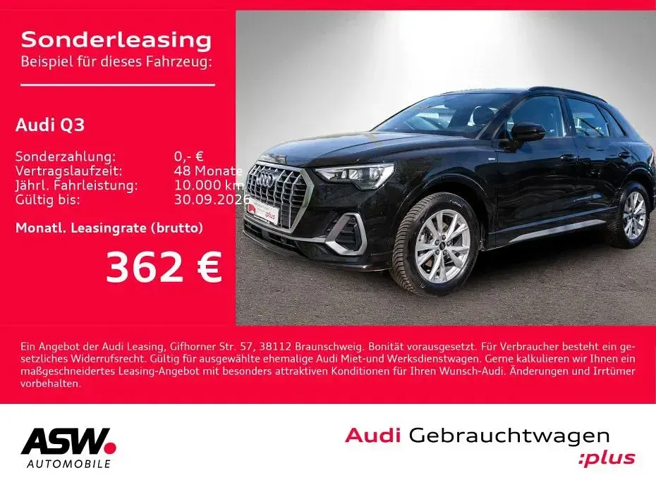 Gebraucht Audi Q3 S-Line 150 PS (110 kW) 2025 Mythosschwarz metallic SUV