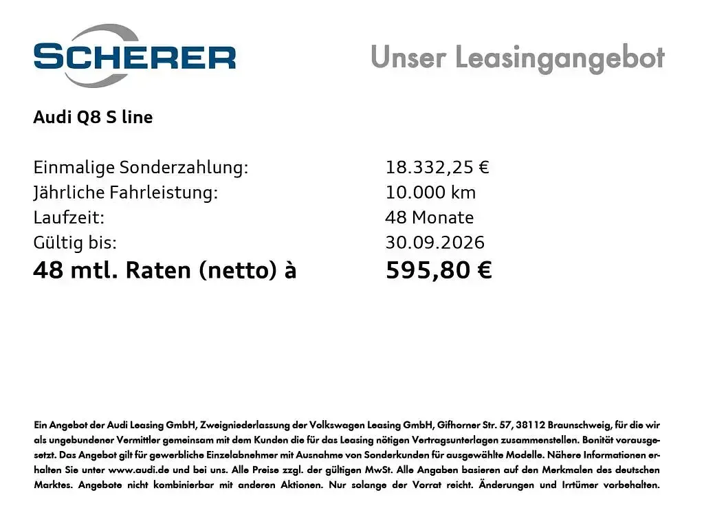 Neu Audi Q8 Sport 394 PS (289 kW) 2026 Weiß SUV