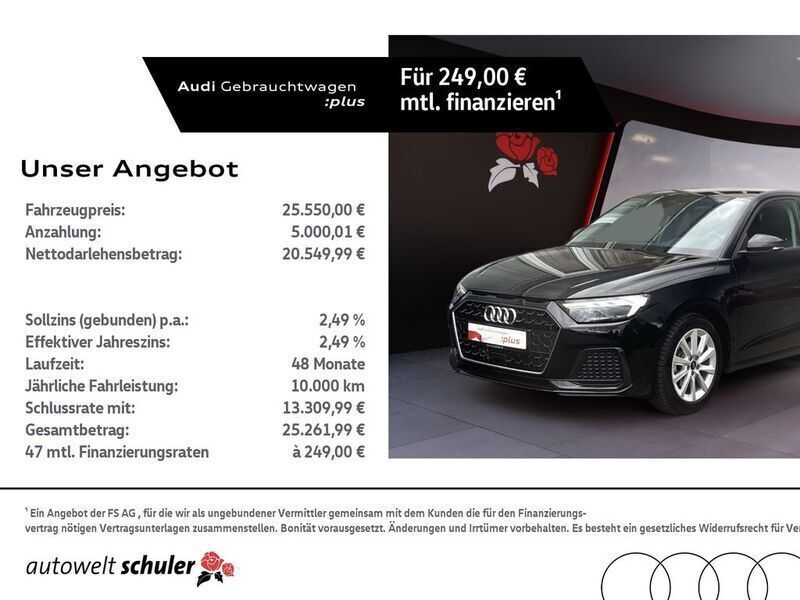 Mythosschwarz metallic Gebraucht 2024 Audi A1 Sportback Advanced Plus Kleinwagen | 25.250 € (Guter Preis) - Bild 1/4