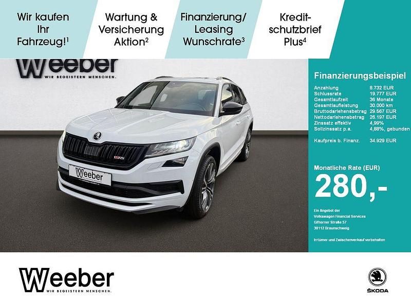 Moonweiss (metallic) Gebraucht 2020 Skoda Kodiaq RS SUV | 34.929 € (Fairer Preis) - Bild 1/4