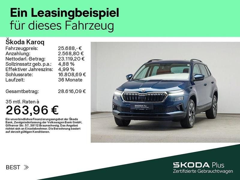 Gebraucht Skoda Karoq Style 116 PS (85 kW) 2023 Lavablau metallic (metallic) SUV