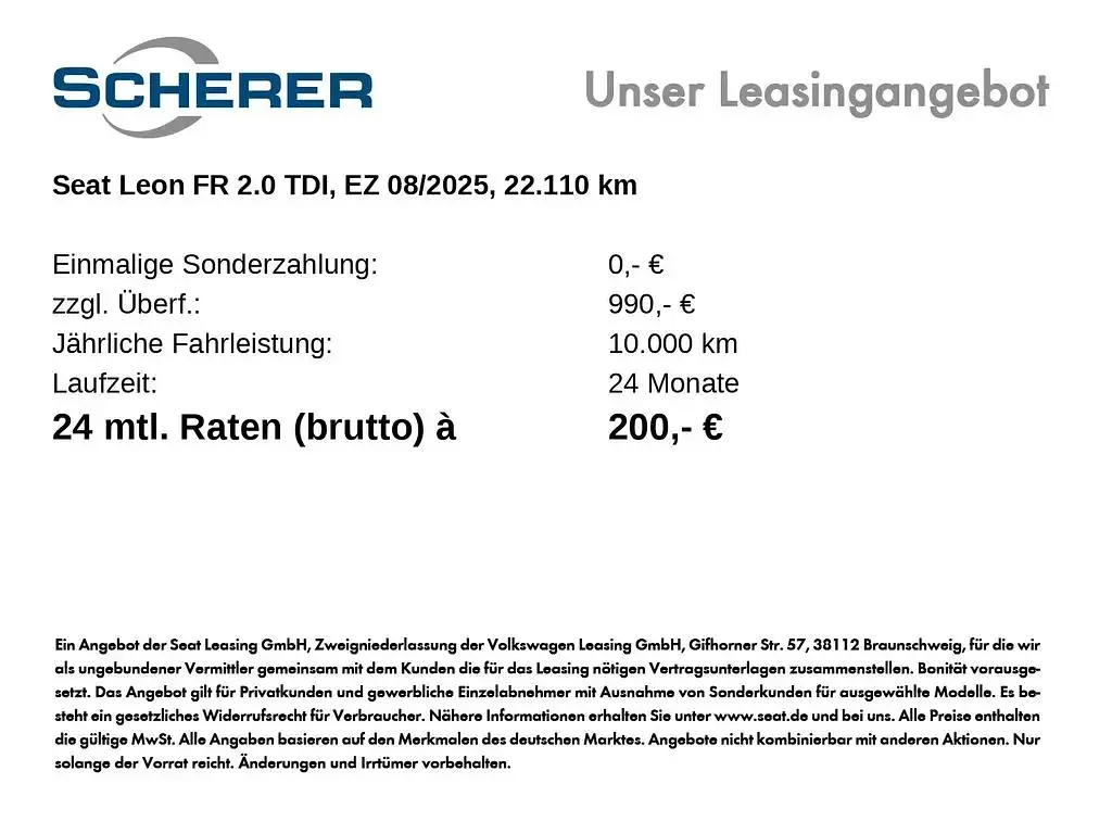 Gebraucht Seat Leon FR 150 PS (110 kW) 2025 Glacial weiß metallic (metallic) Limousine