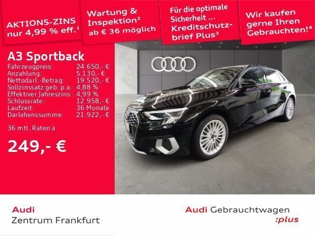 Schwarz Gebraucht 2022 Audi A3 Sportback e-tron Advanced Limousine | 24.650 € (Guter Preis) - Bild 1/2