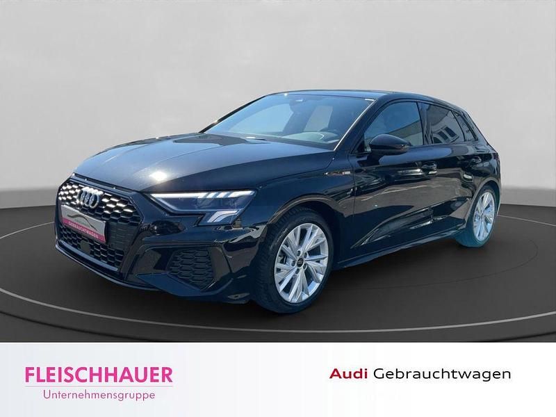 Mythosschwarz metallic Gebraucht 2024 Audi A3 Sportback S-Line Limousine | 34.980 € (Guter Preis) - Bild 1/4